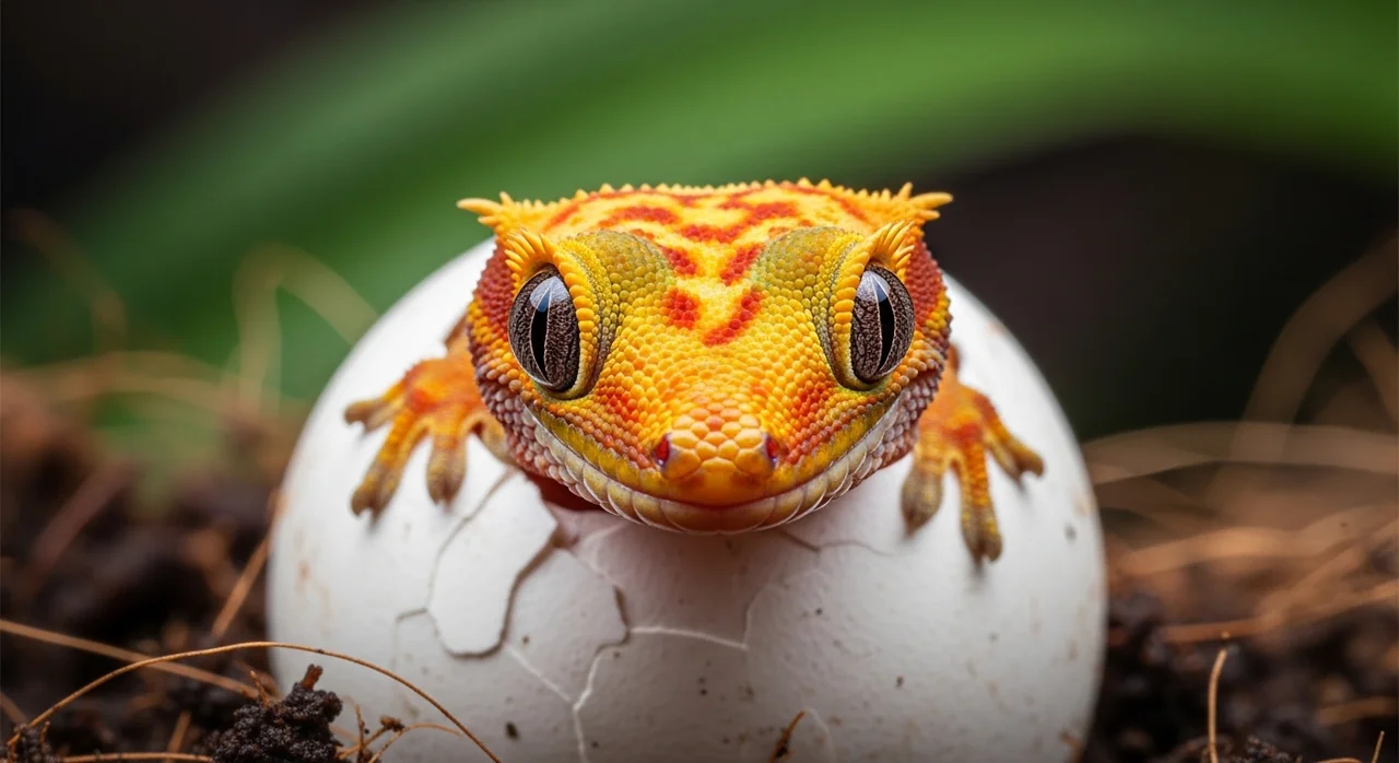 드디어 해칭! 새끼 도마뱀이 태어났을 때