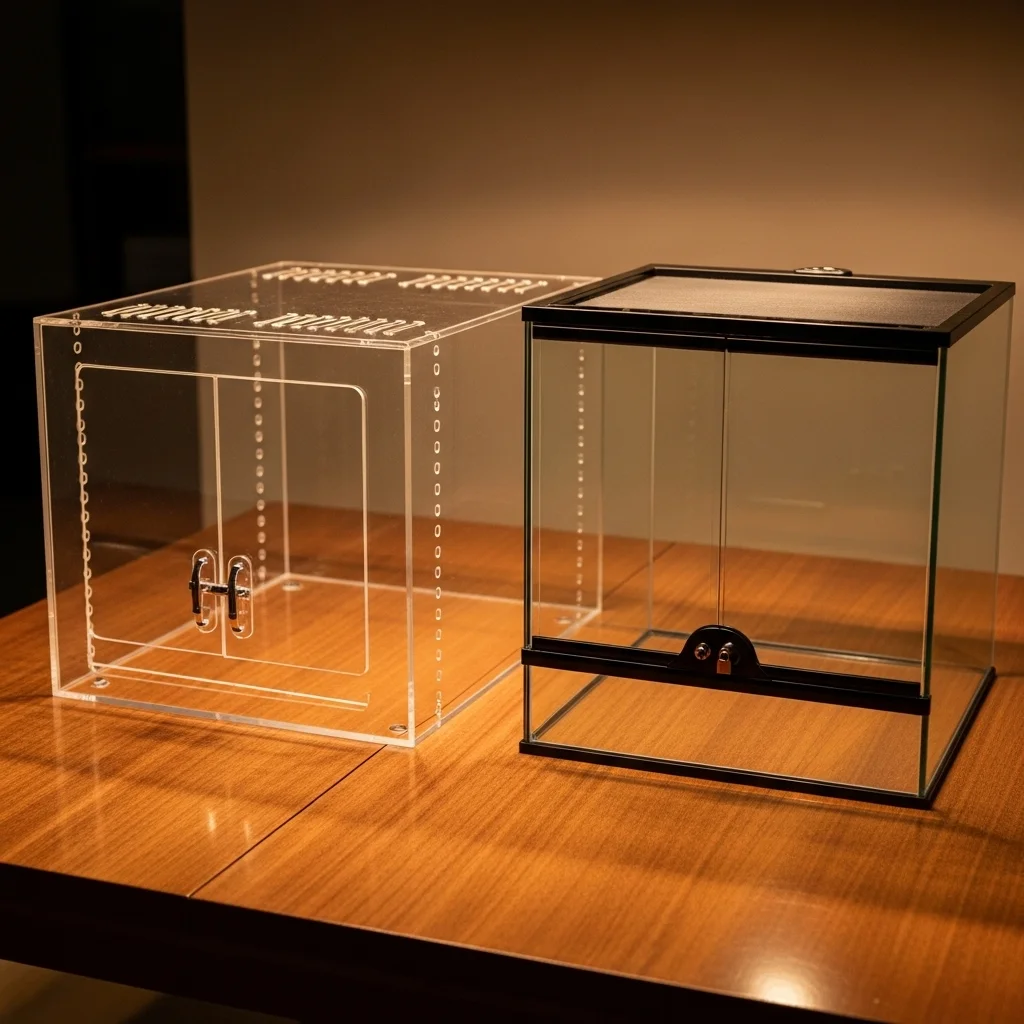 사육장 재질 비교: 아크릴 vs 유리 vs 플라스틱