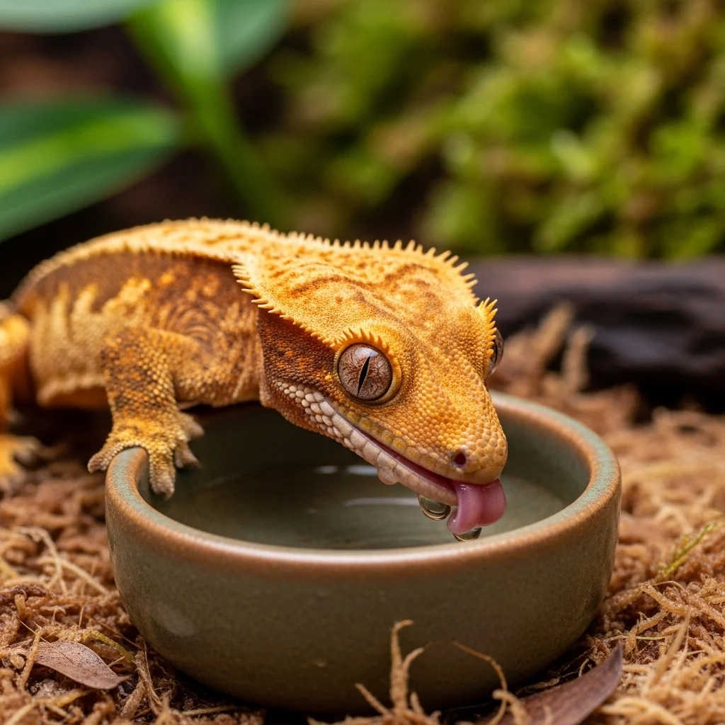 크레스티드 게코에게 물그릇, 정말 없어도 될까요?