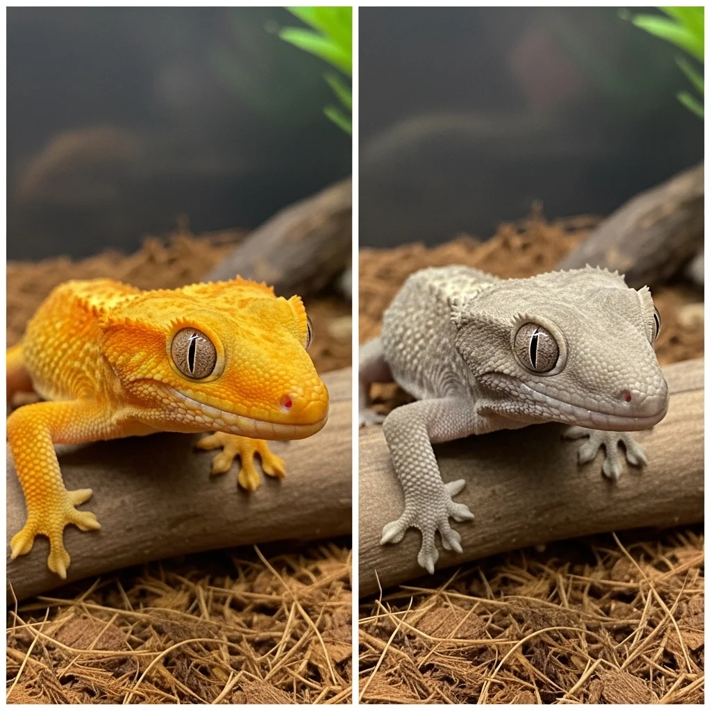 정상적인 상태 vs 탈피 직전 상태 비교