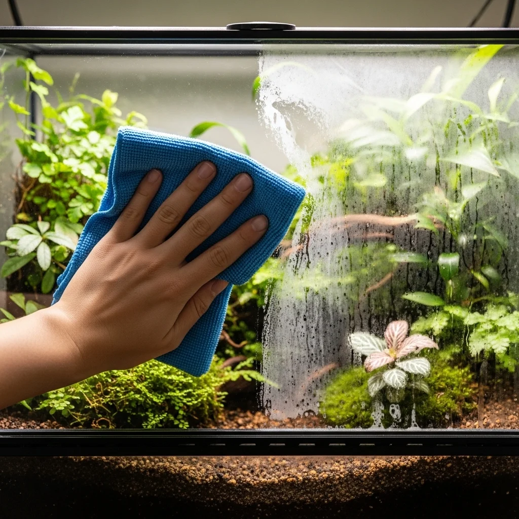 유리벽 오염과 청소 상태 체크