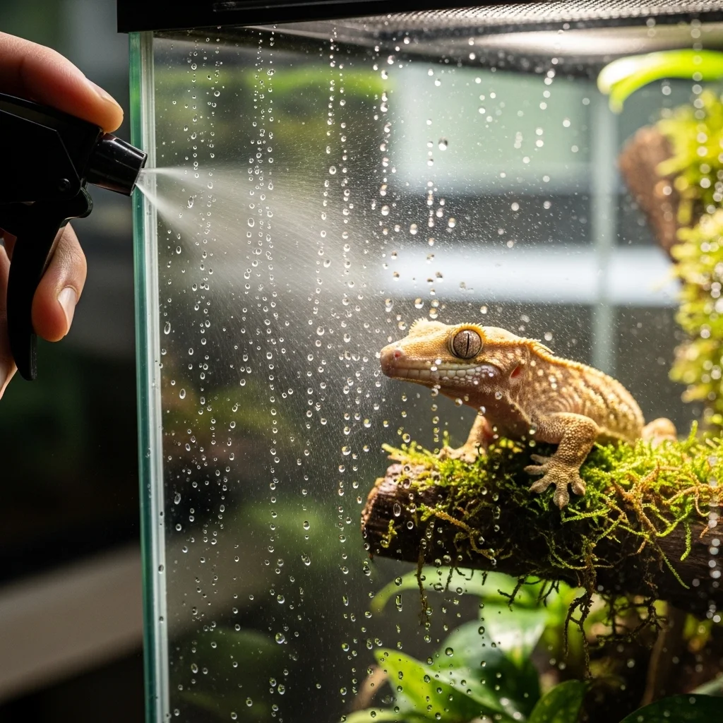 크레스티드게코 분무, '하루 2번'이 가장 대중적인 정답이에요