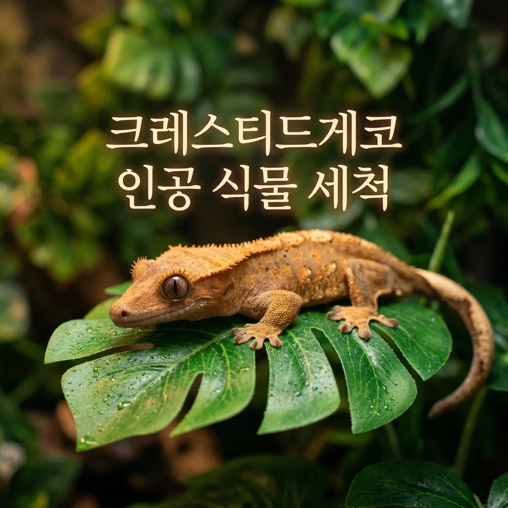 크레스티드게코 인공 식물 세척 주기와 교체 기준 완벽 가이드