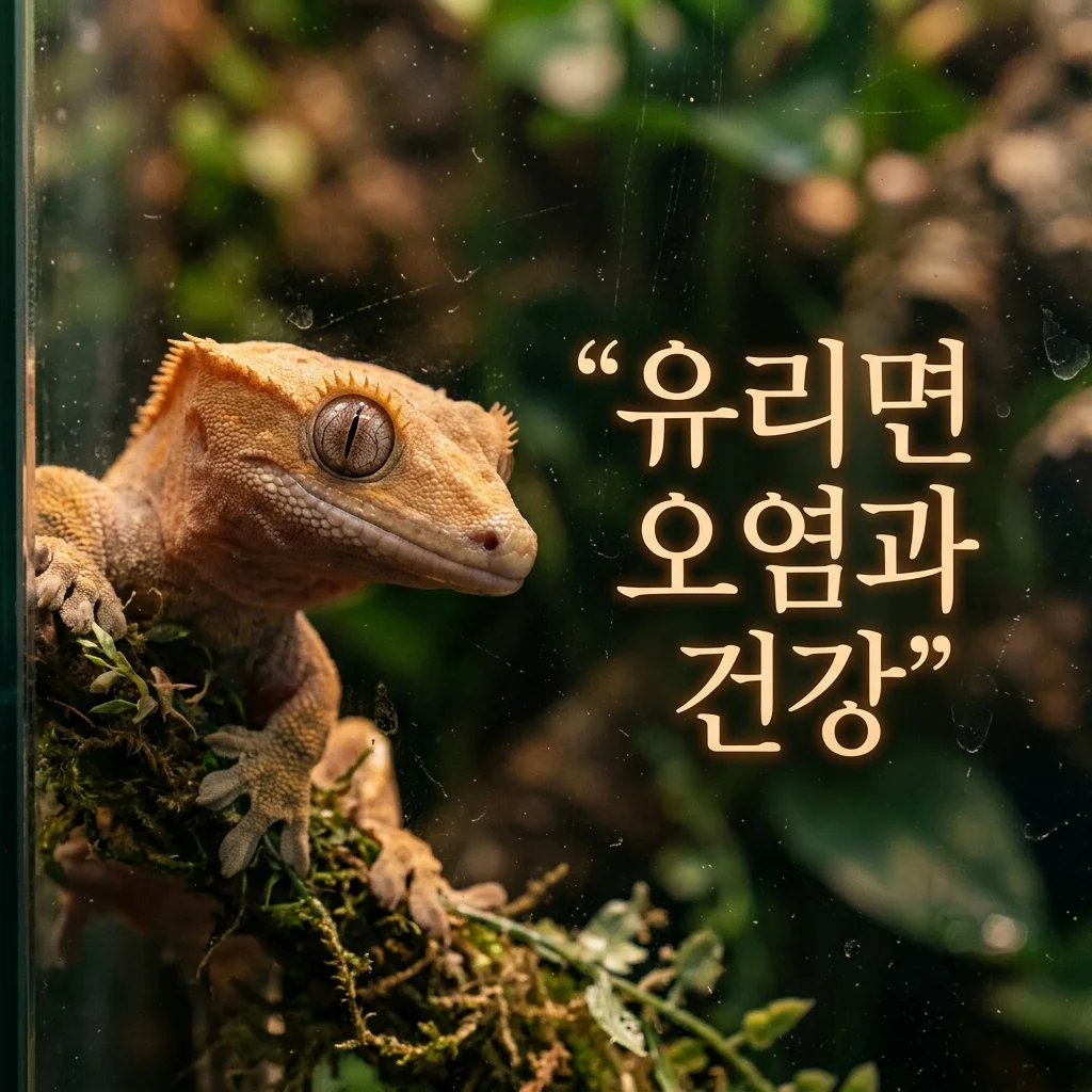 크레스티드게코 사육장 유리면 오염, 건강 체크 방해하는 결정적 이유