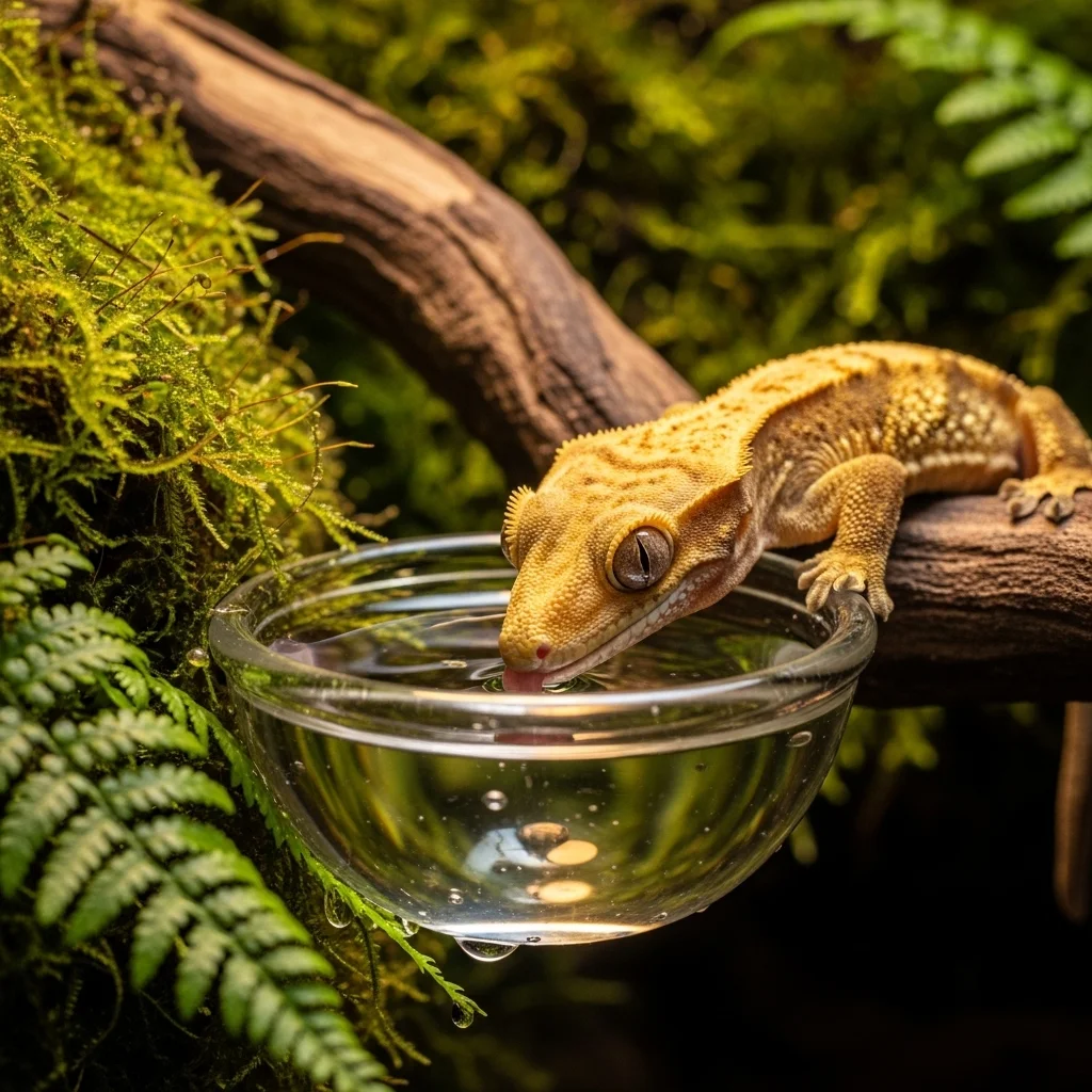 물그릇 위치 하나로 달라지는 크레스티드게코의 생활