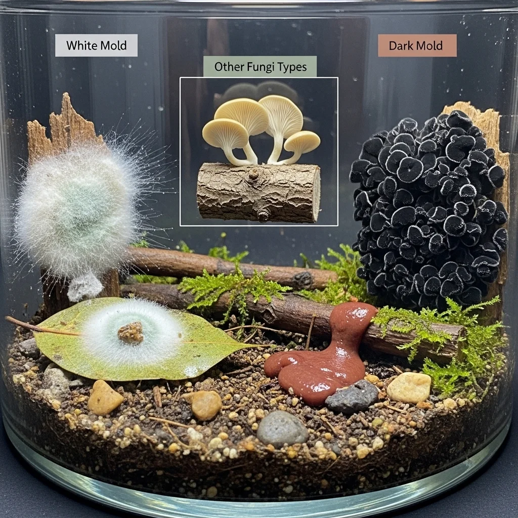 내 사육장에 핀 곰팡이 종류 파악하기