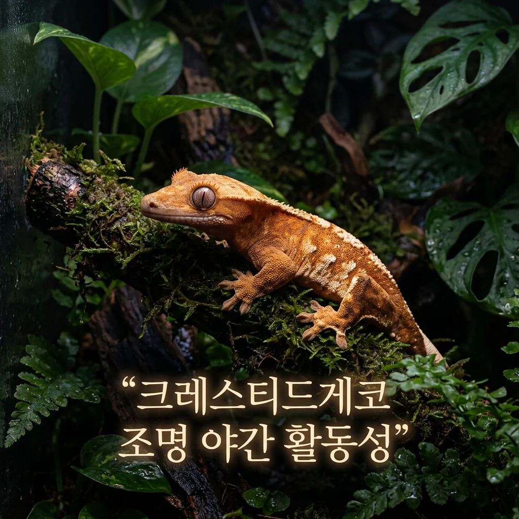 크레스티드게코 조명 세기 조절 후 야간 활동성 변화 관찰 기록