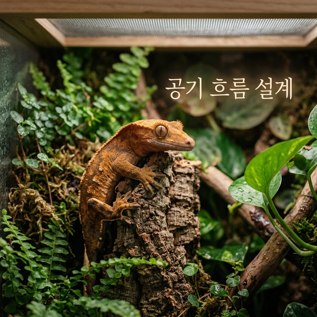 크레스티드게코 사육장 내부 공기 흐름 설계법: 환기가 건강을 결정해요