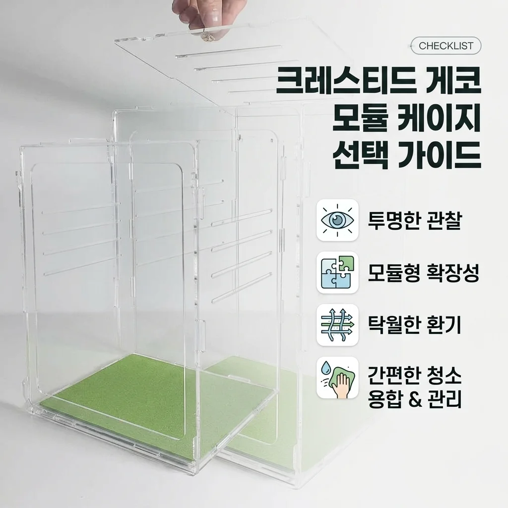 도마뱀 사육장 크레스티드 게코 아크릴 조립식 케이지 고를 때 기준점