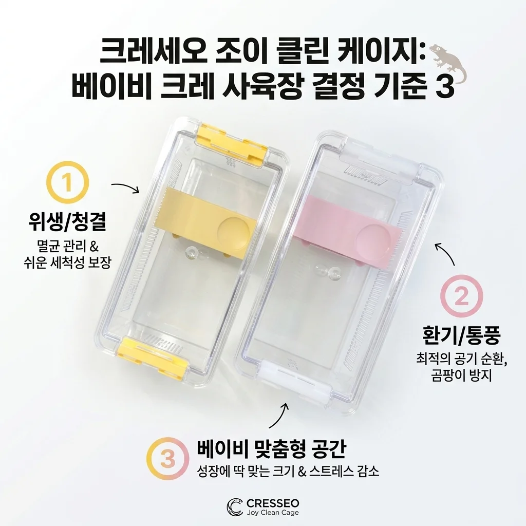 크레세오 조이클린케이지 중, 베이비 크레 사육장 고민될 때 기준