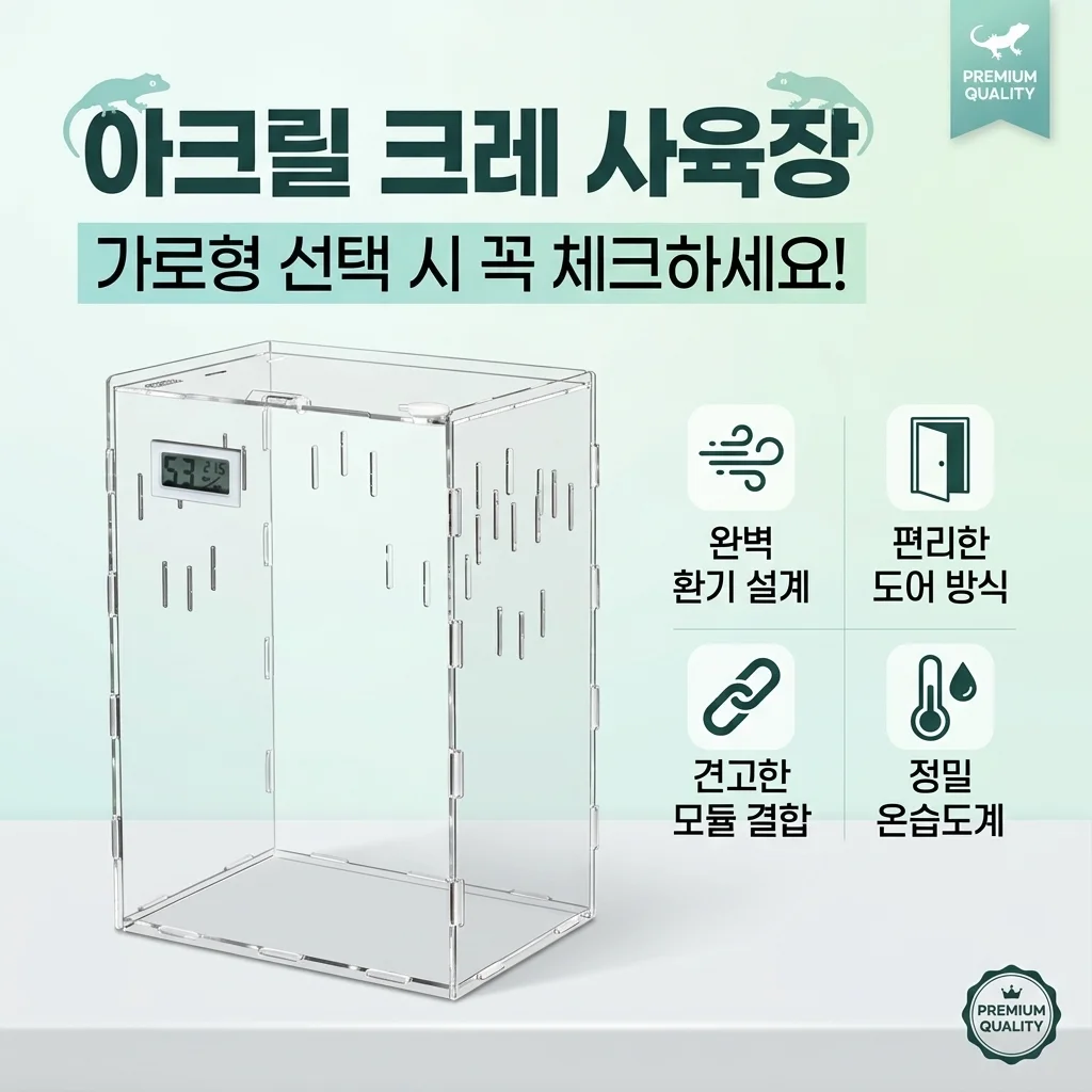 아크릴 사육장 도마뱀 크레스티드 게코 케이지, 가로형 선택할 때 이 점은 꼭 보세요