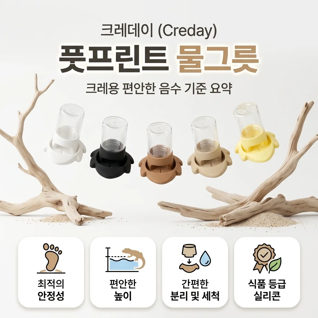크레데이 발바닥 물그릇, 크레스티드 게코가 편하게 마시는 기준 정리