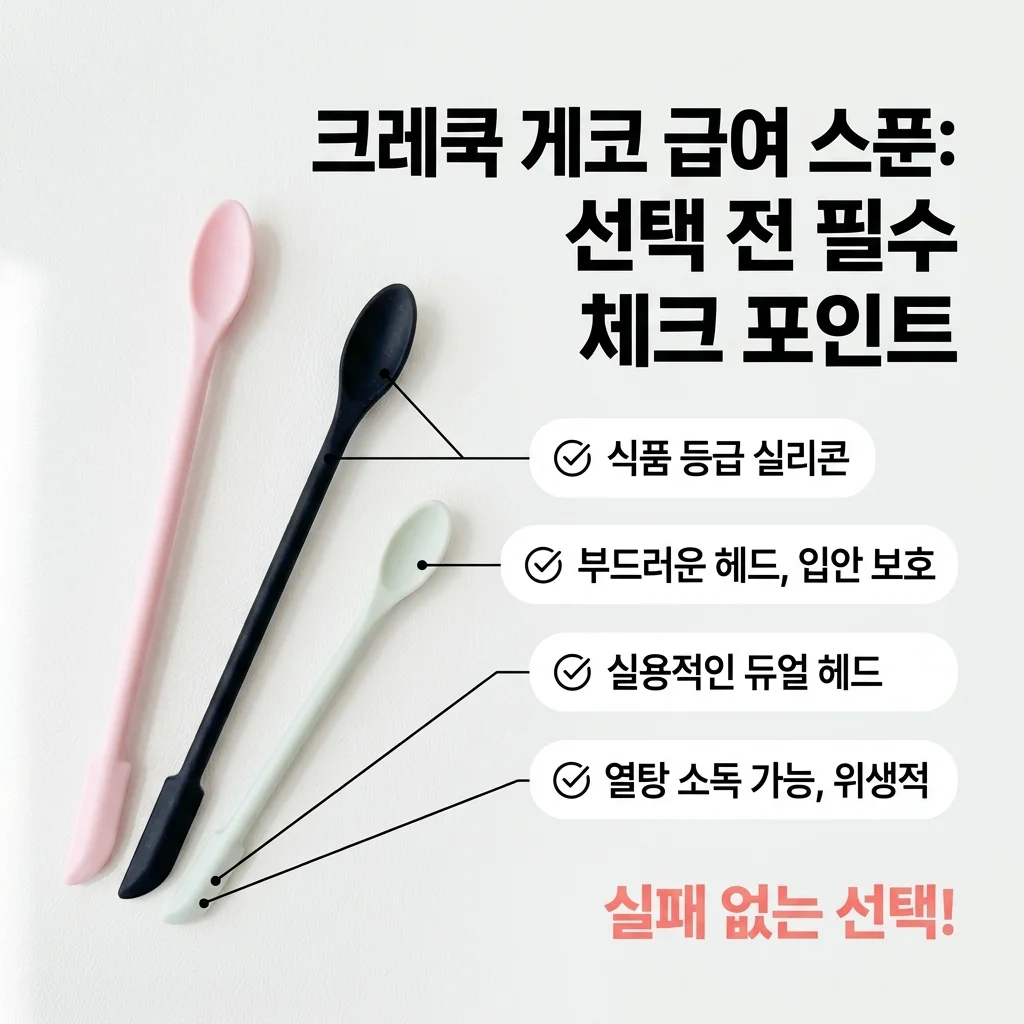 말랑말랑 실리콘 크레스티드게코 도마뱀 피딩 수저 스푼 숟가락, 선택 전 확인 포인트