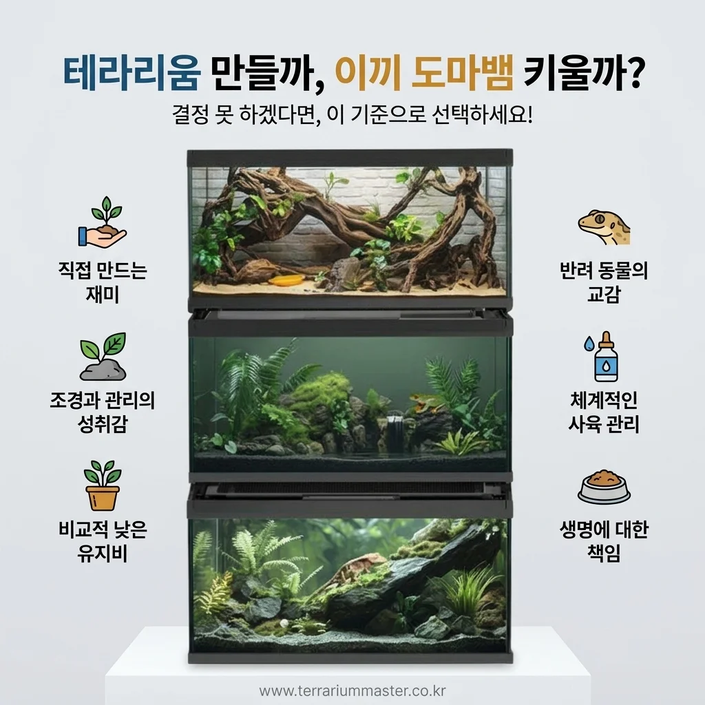 테라리움 이끼 레이아웃 도마뱀 사육 환경 꾸미기 가이드