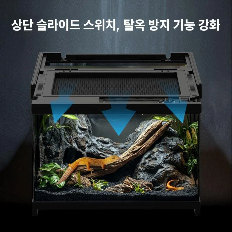 테라리움 만들기 이끼 도마뱀 키우기 비바리움 소형 20x20x17 가로형 고화질유리 상세 이미지 4