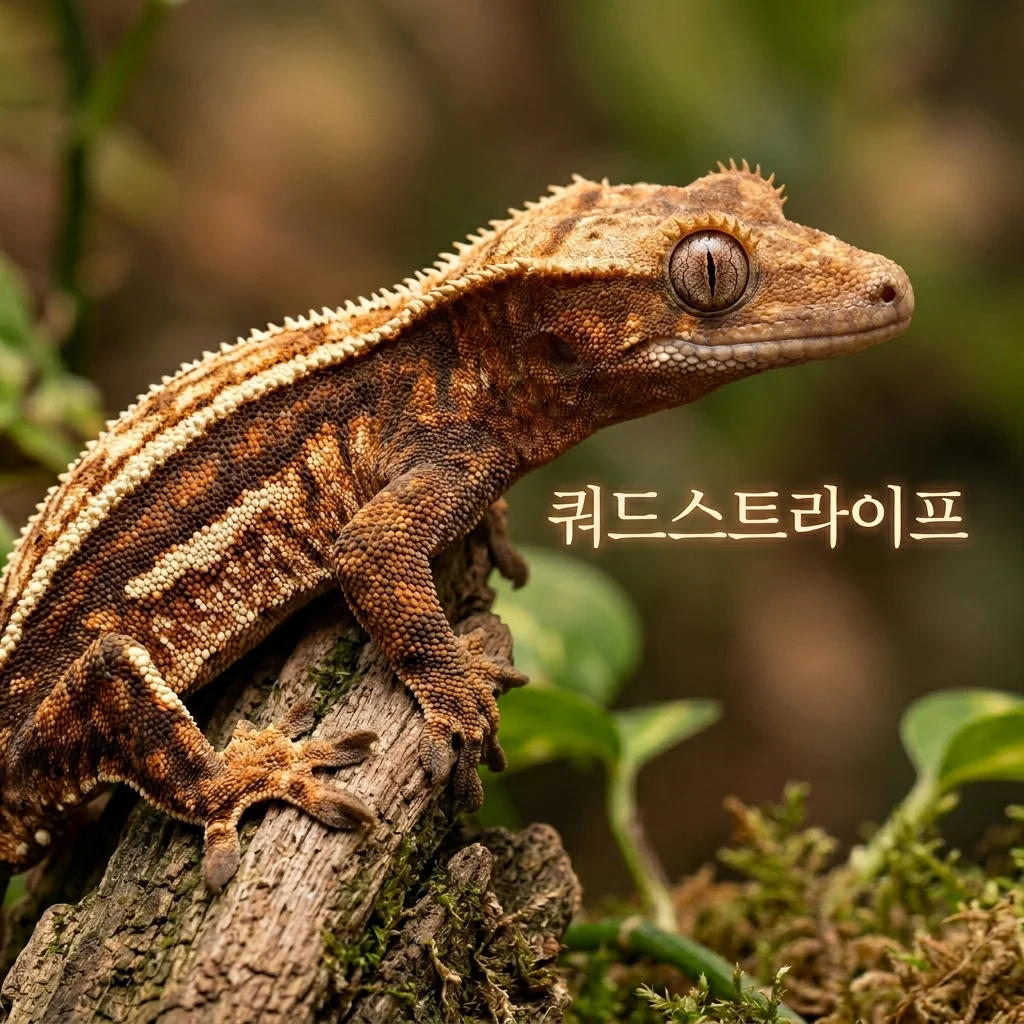 쿼드스트라이프(Quadstripe) 크레스티드 게코 특징 및 유전 가이드